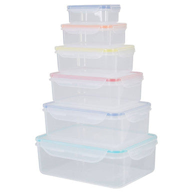 Herrela 6 Piece Rectangular Food Containers with Airtight Lids