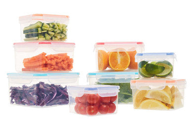 Herrela 4 Piece Square Food Containers with Airtight Lids