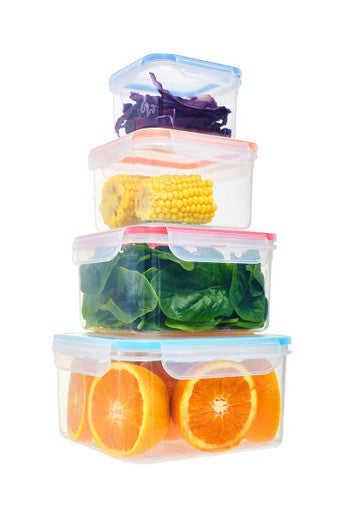 Herrela 4 Piece Square Food Containers with Airtight Lids
