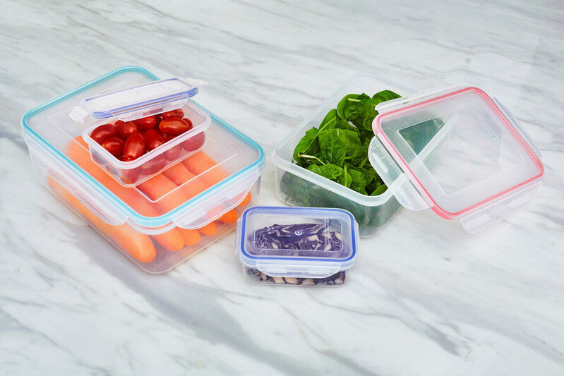Herrela 5 Piece Square Food Containers with Airtight Lids