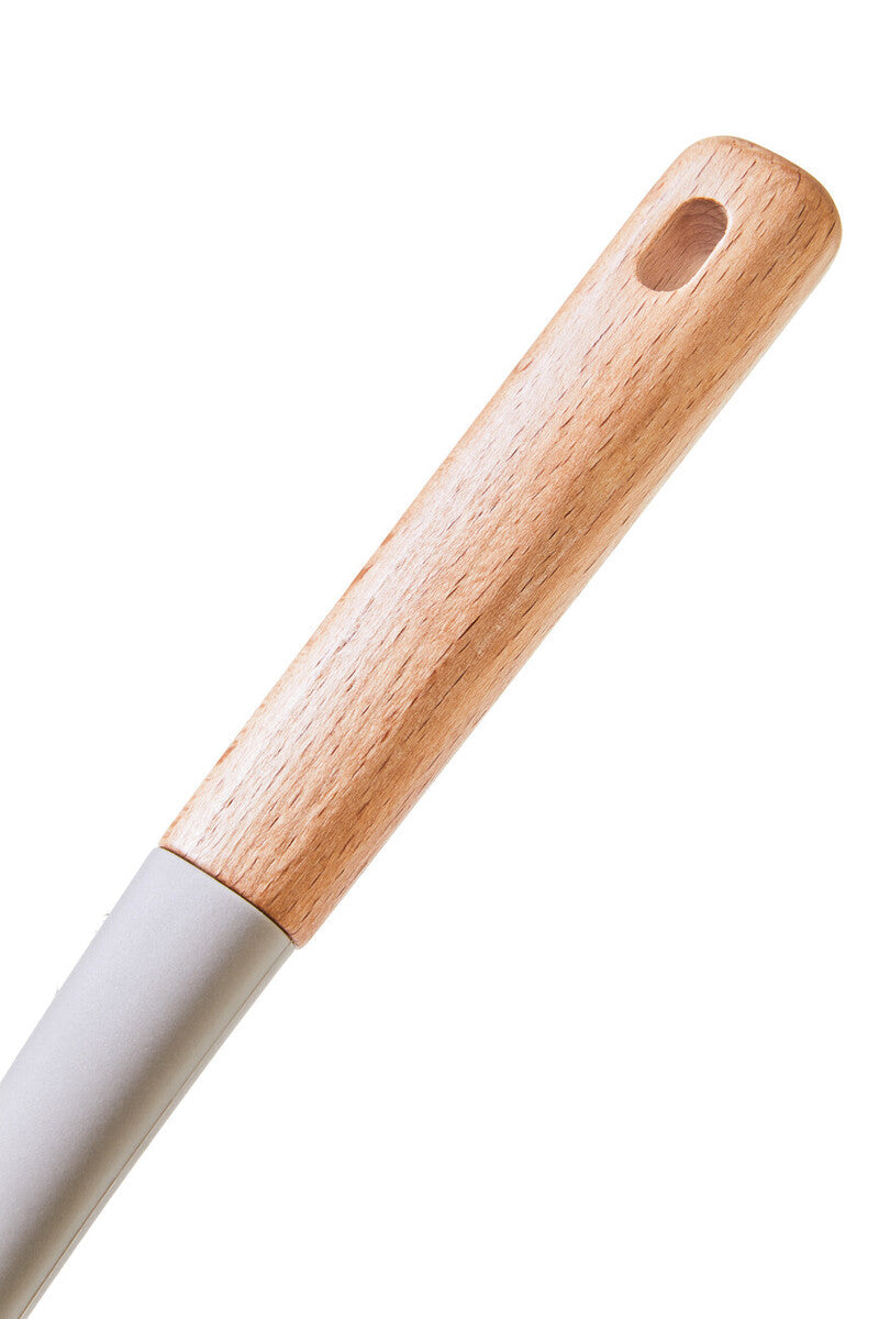 Nova Stone Grey Silicone Head Ladle With Wood Handle