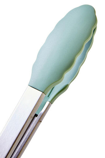Nova Sage Green Silicone And Stainless Steel Tongs