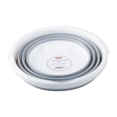 Averill Collapsible Grey And White Bucket With Handle