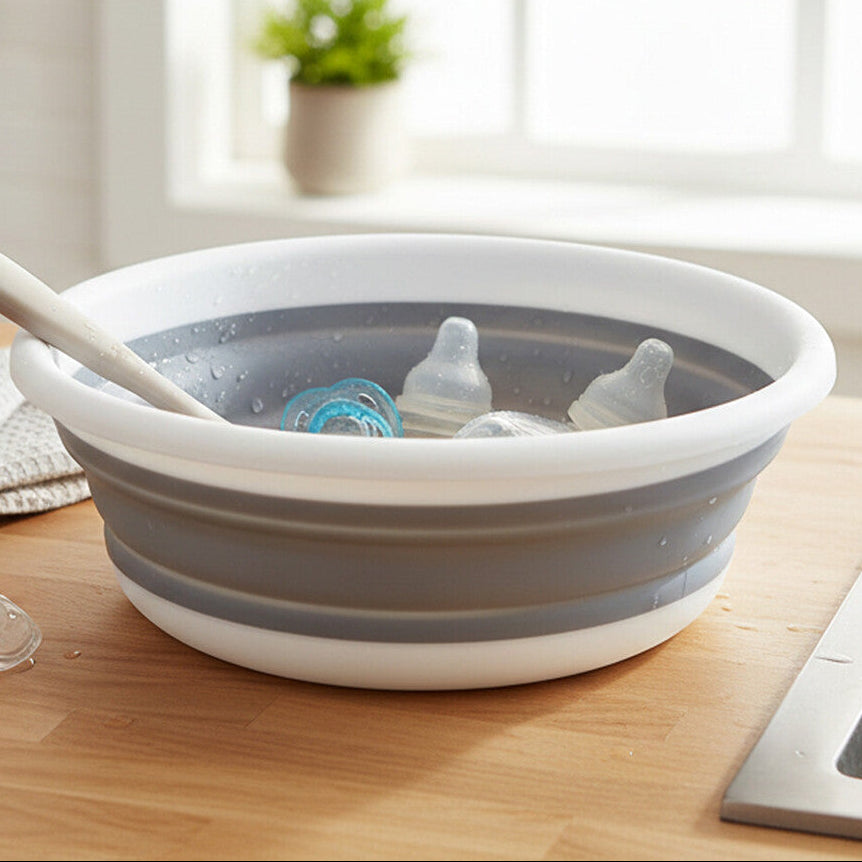 Averill Collapsible Grey And White Washing Up Bowl