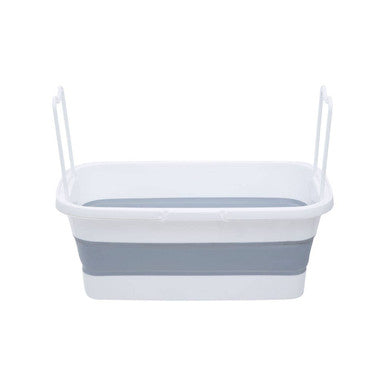 Averill  White And Grey Collapsible Basket With Handles