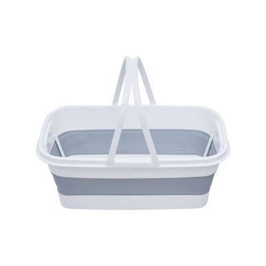 Averill  White And Grey Collapsible Basket With Handles