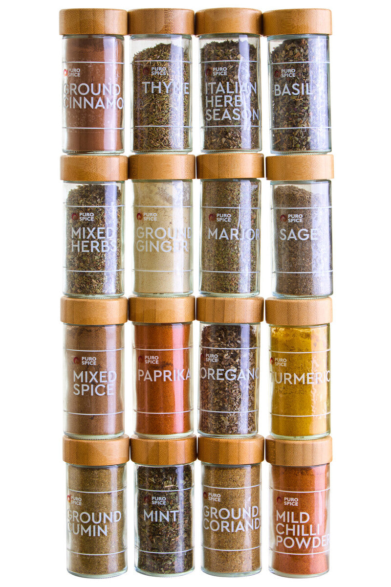 Puro Bamboo Revolving Spice Rack with 16 Jars