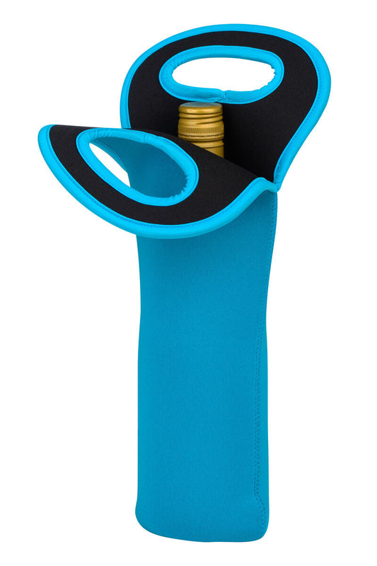 Blue Neoprene Wine Bottle Holder