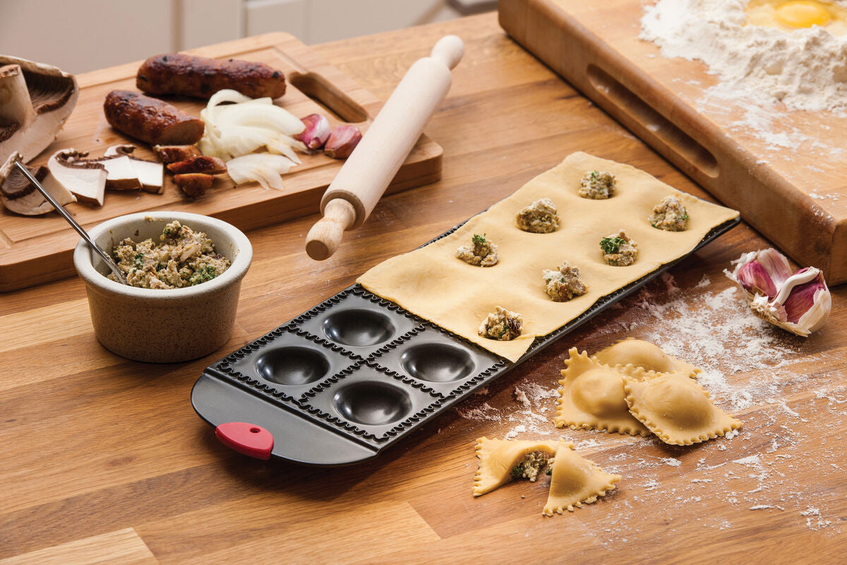 From Scratch Ravioli Tray With Rolling Pin