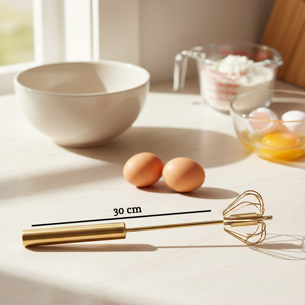 Zamin Press And Spin Light Gold 30Cm Whisk