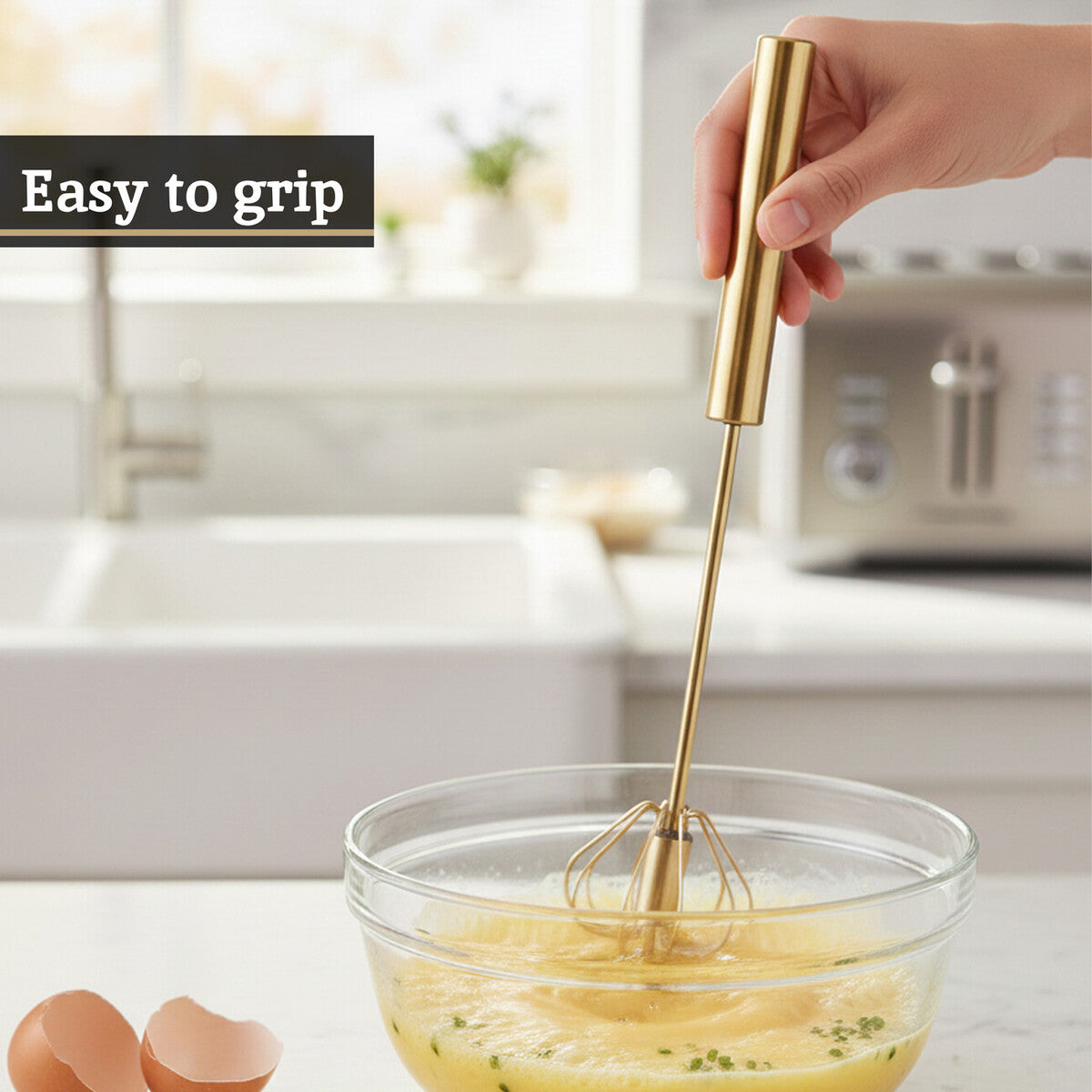 Zamin Press And Spin Light Gold 30Cm Whisk