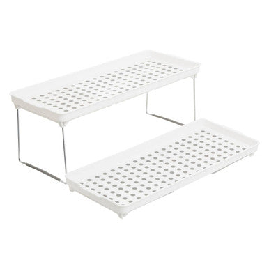 Romm Set Of 2 White And Grey Foldable Cabinet Racks