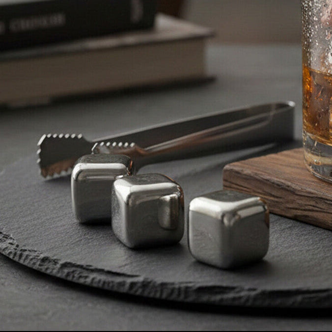 Set of 4 Stainless Steel Whisky Stones | Patrin