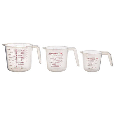 Guluna Set Of Three Clear Plastic Measuring Jugs
