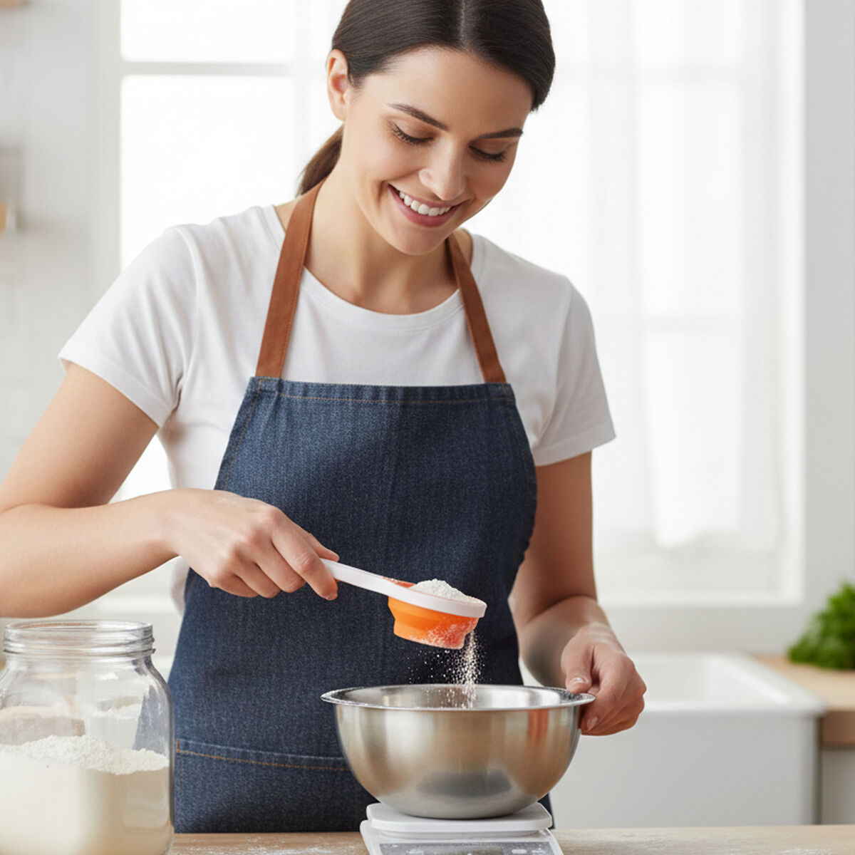 Zing Set Of 4 Collapsible Orange Silicone Measuring Cups