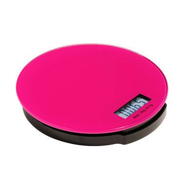 Zing Hot Pink Glass Kitchen Scale   2Kg