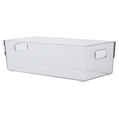 Romm Large Clear Plastic Fridge Bin With Handles