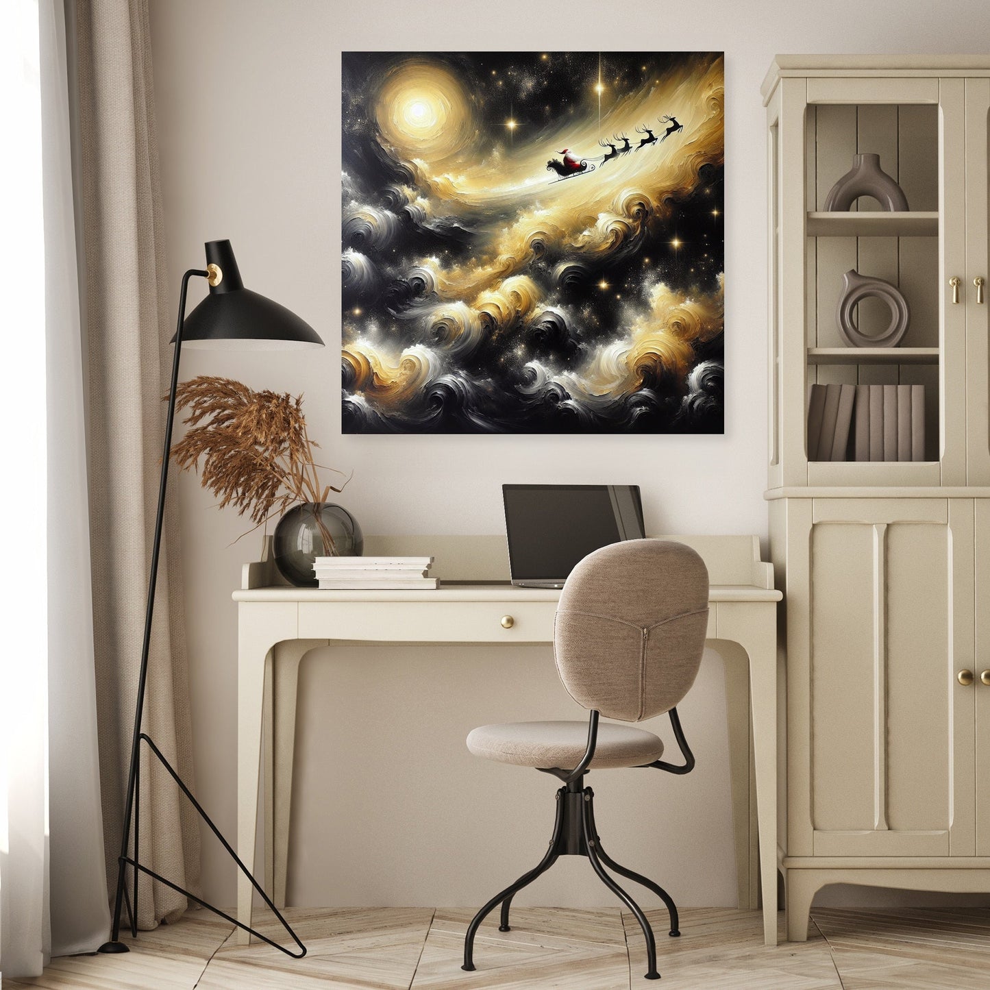 Santa's Enigmatic Night Flight Canvas