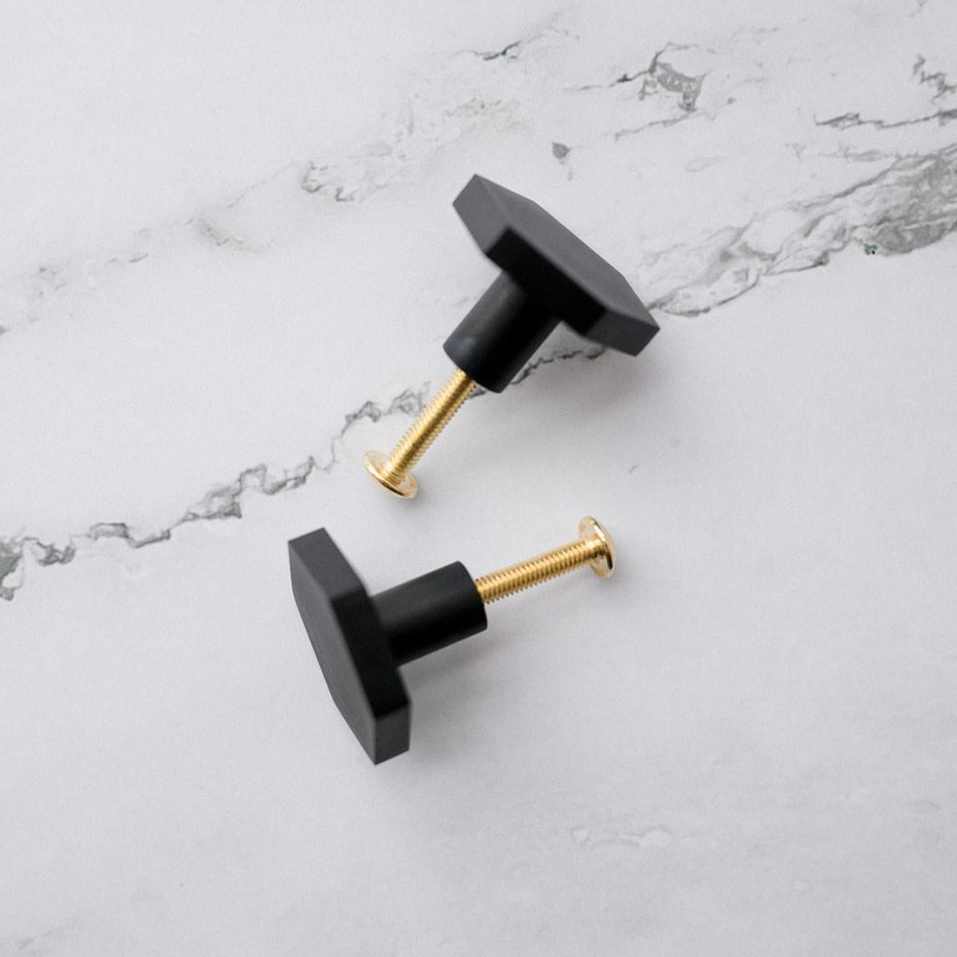 Black Hexagon Knob