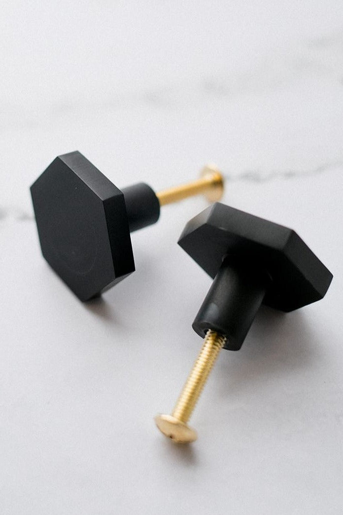 Black Hexagon Knob