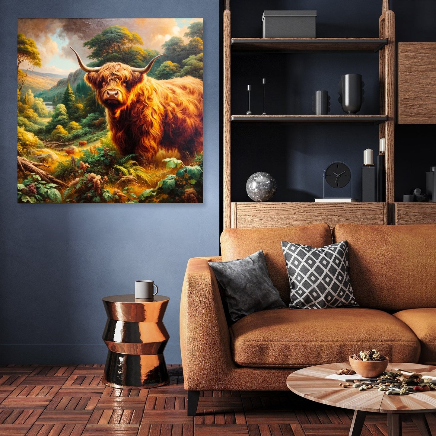 Victorian Highland Cow Majesty Canvas