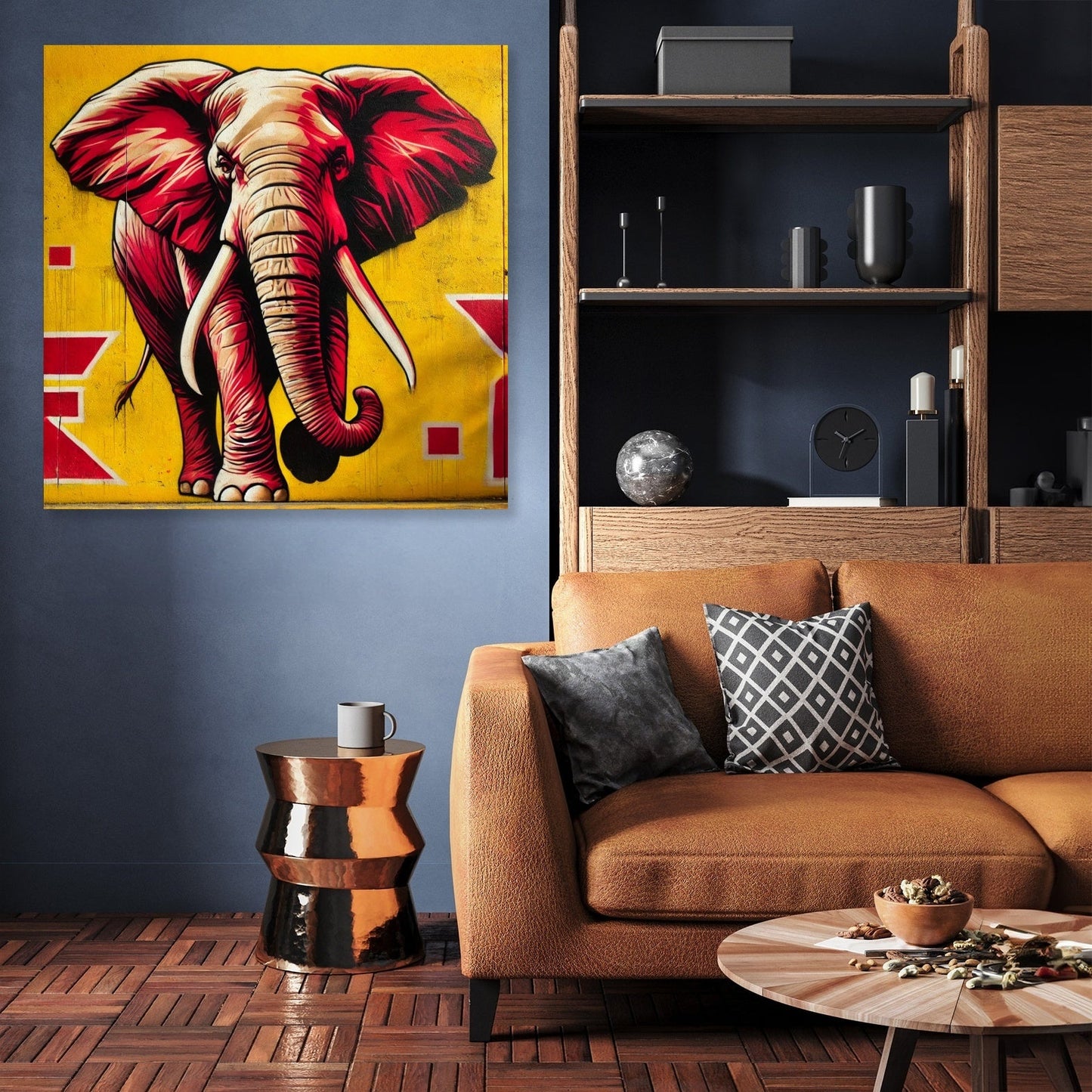 Fierce Graffiti Elephant Canvas