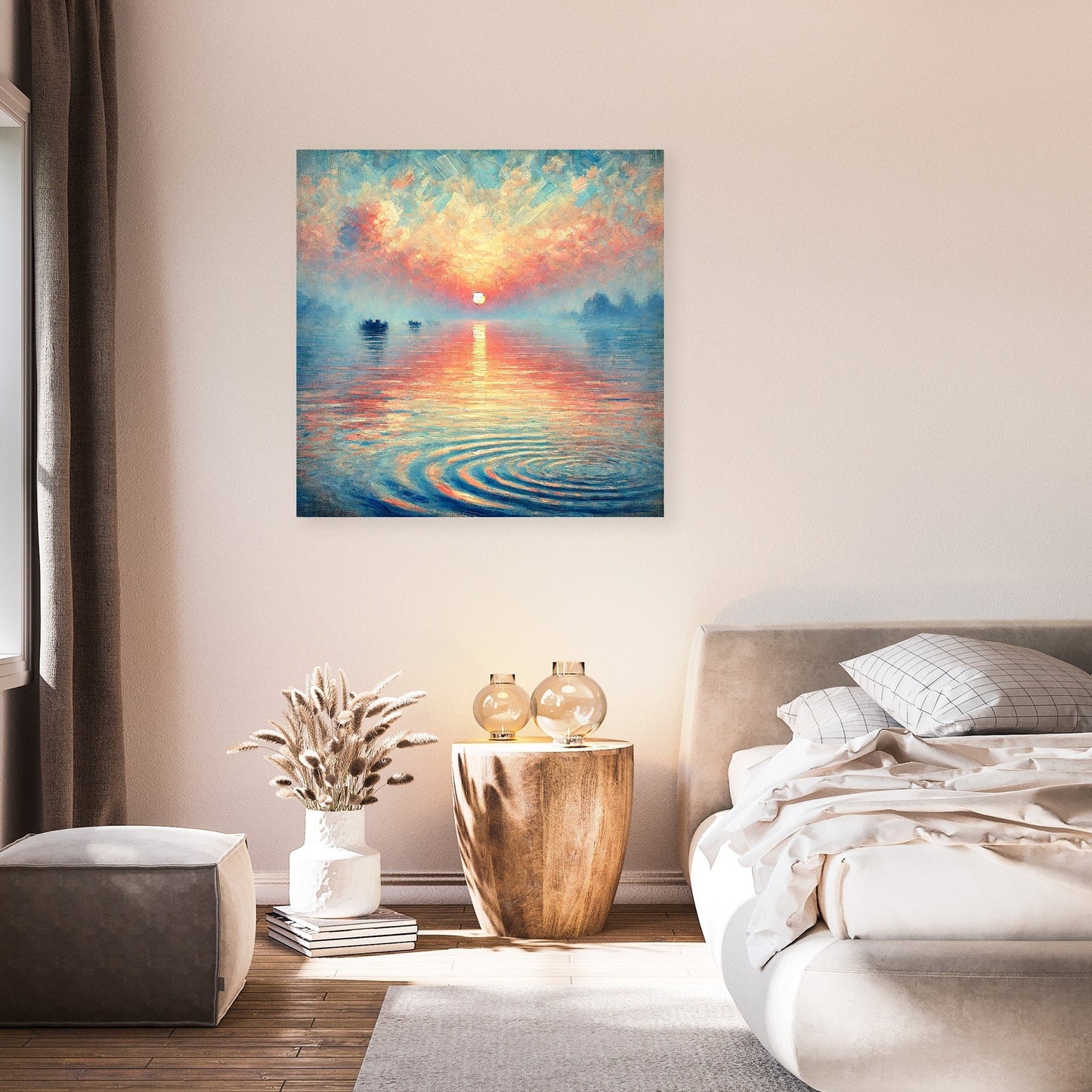 Pastel Sunrise Over Water Canvas
