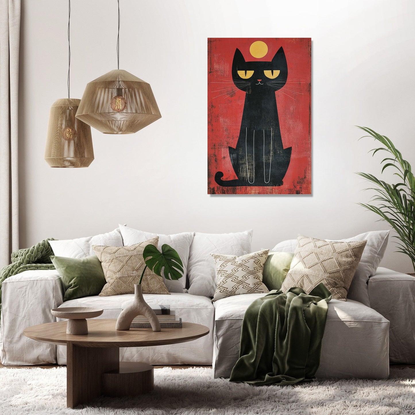 Edgy Black Cat Canvas