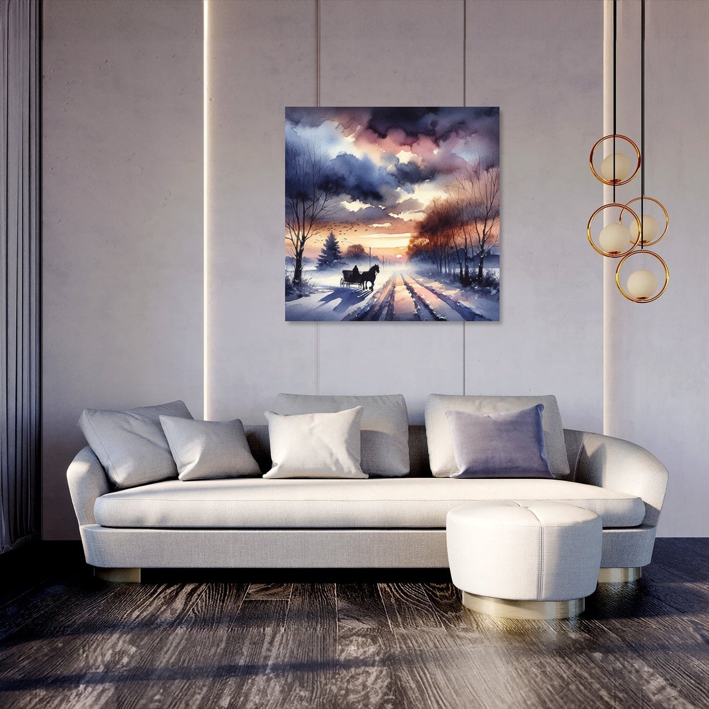 Melancholic Dawn Sleigh Ride Canvas