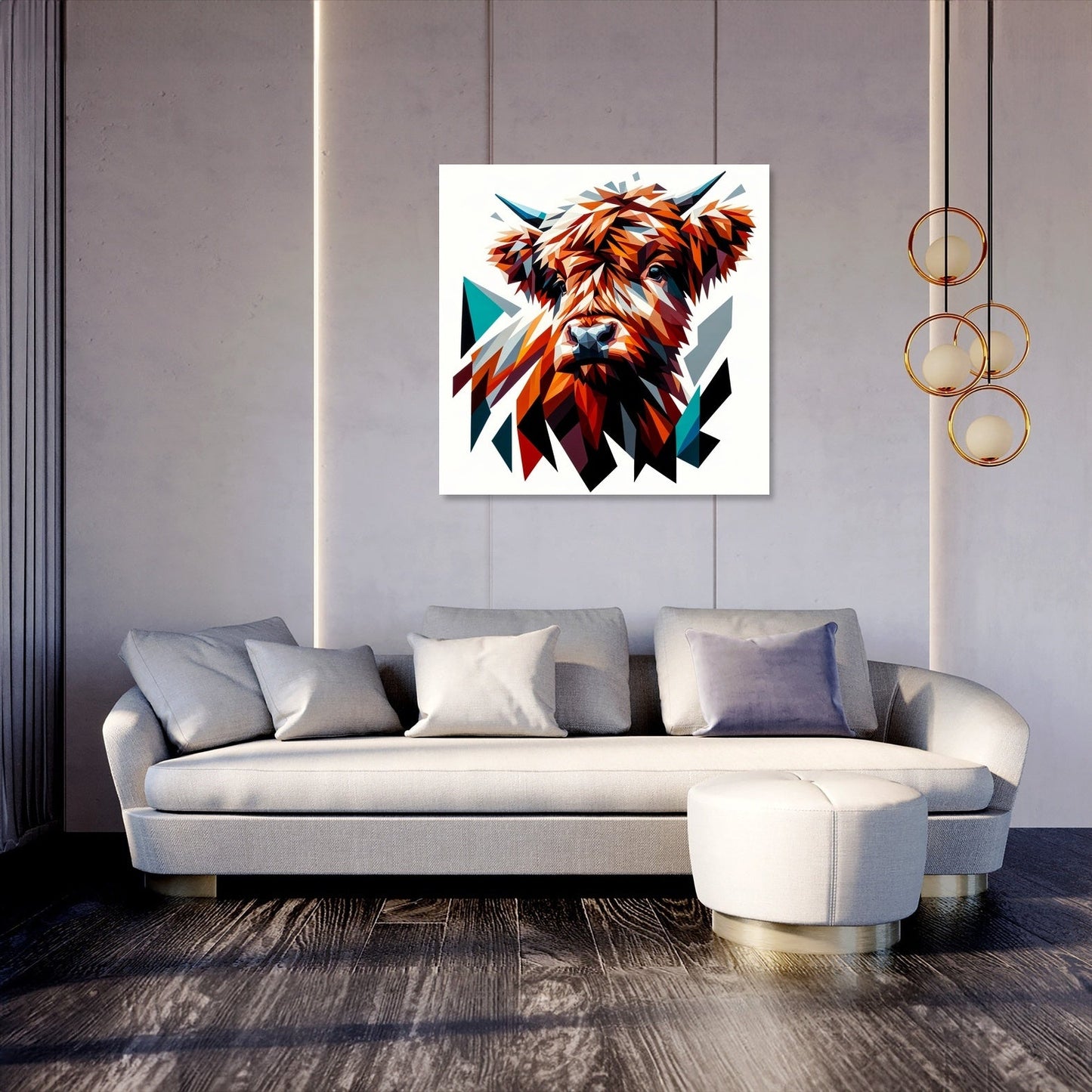 Cubist Highland Mosaic Canvas