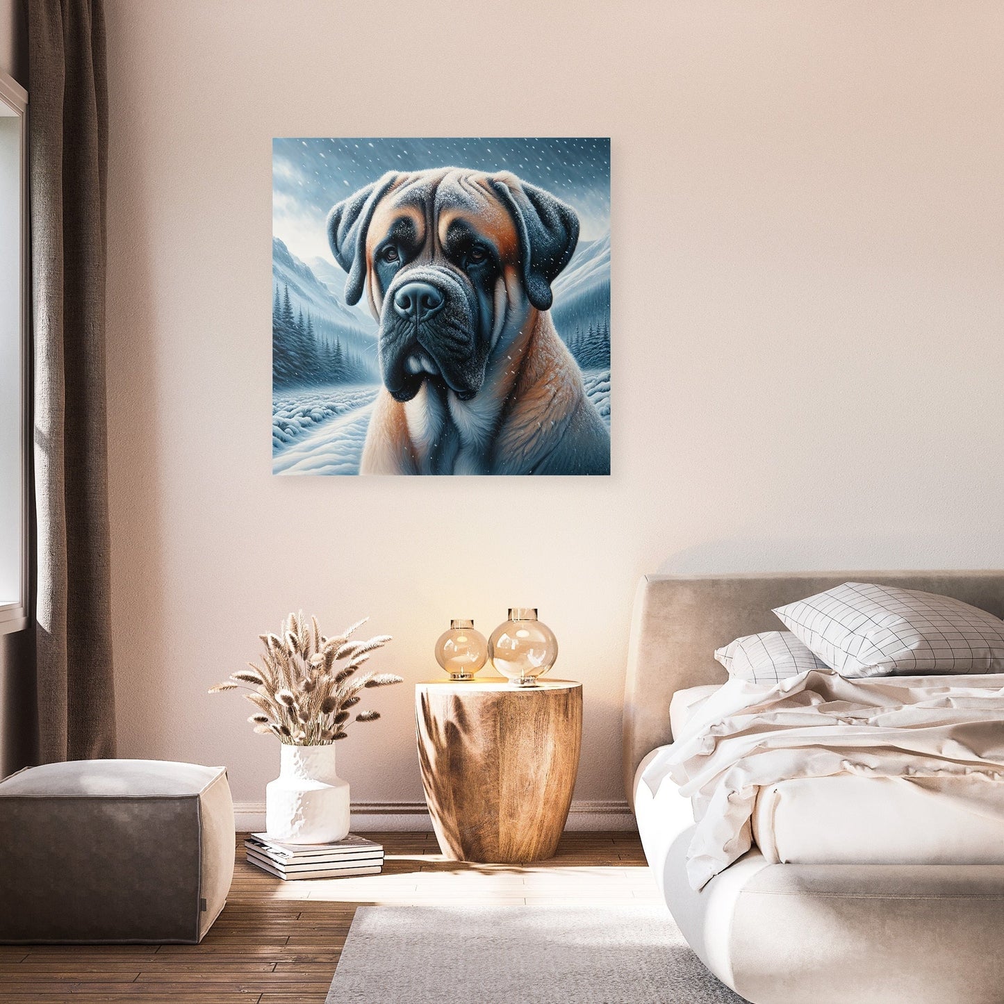 Winter's Guardian Bullmastiff Canvas