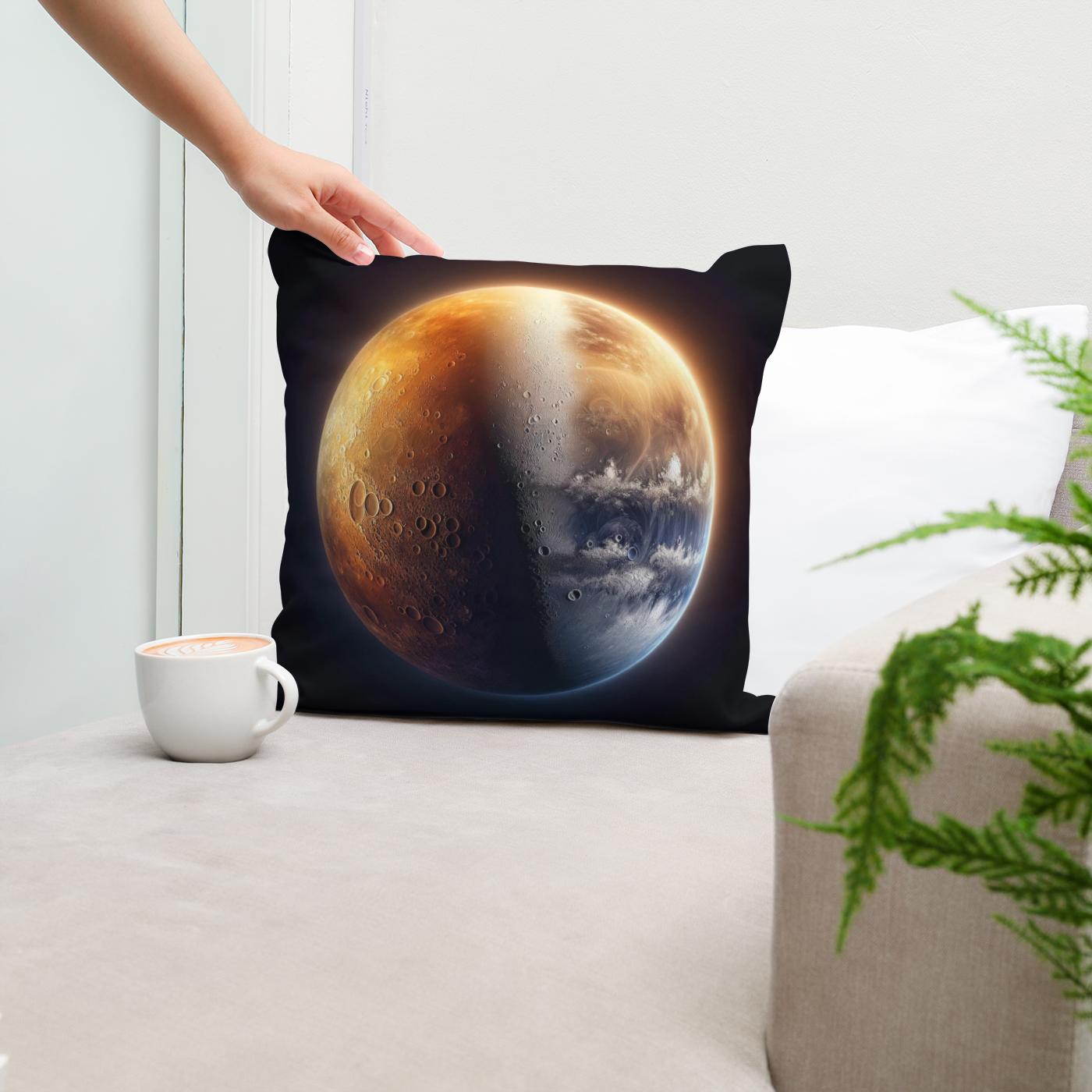 Mercury's Twilight Divide Cotton Cushion