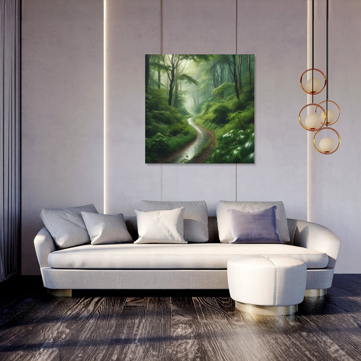 Rainy Forest Pathway Canvas