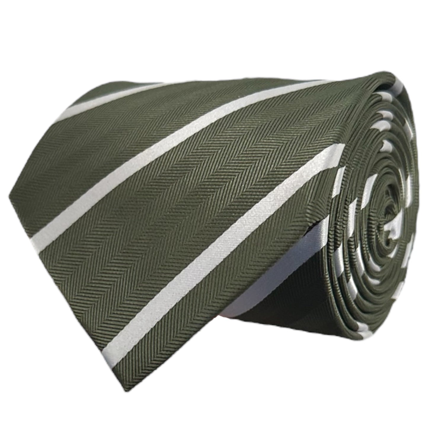 Khaki & White Stripe Tie - Hawksmoor Edit