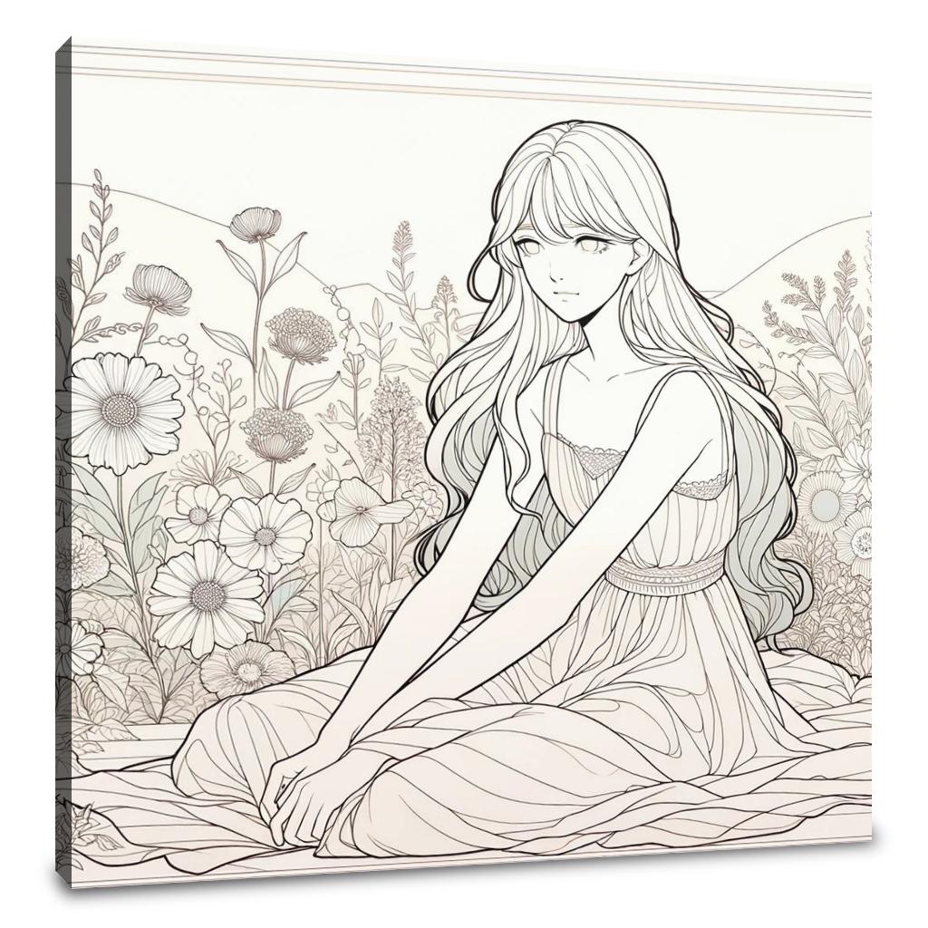 Tranquil Garden Girl Canvas