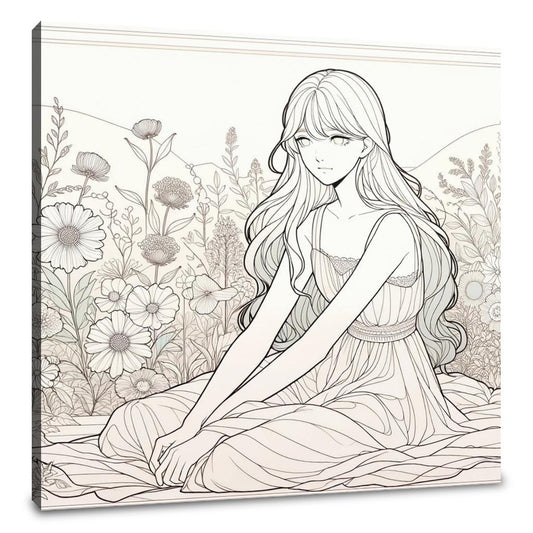 Tranquil Garden Girl Canvas