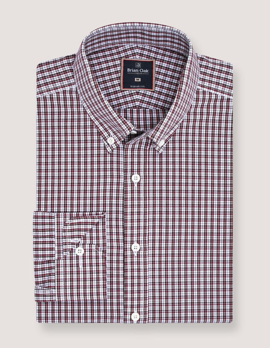 Maroon Casual Check Shirt
