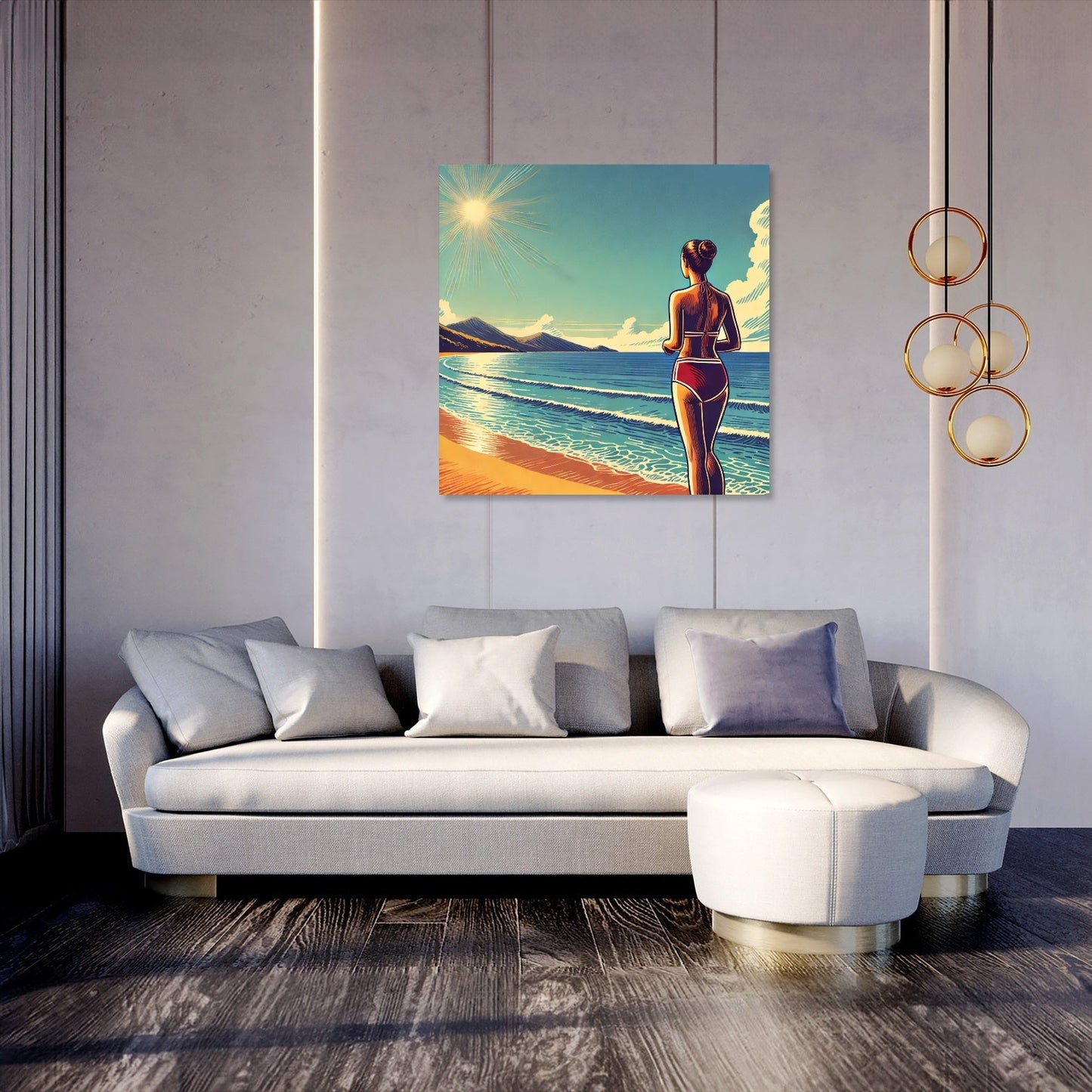 Sunset Beach Reflection Canvas