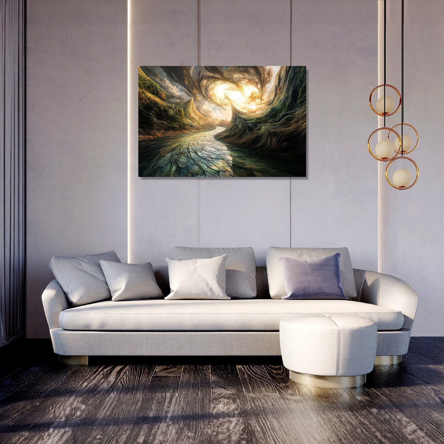 Geometric River Reverie Canvas