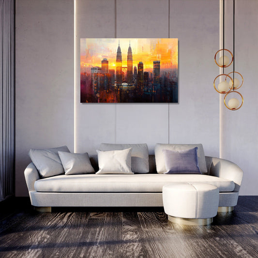 Petronas Towers Twilight Canvas