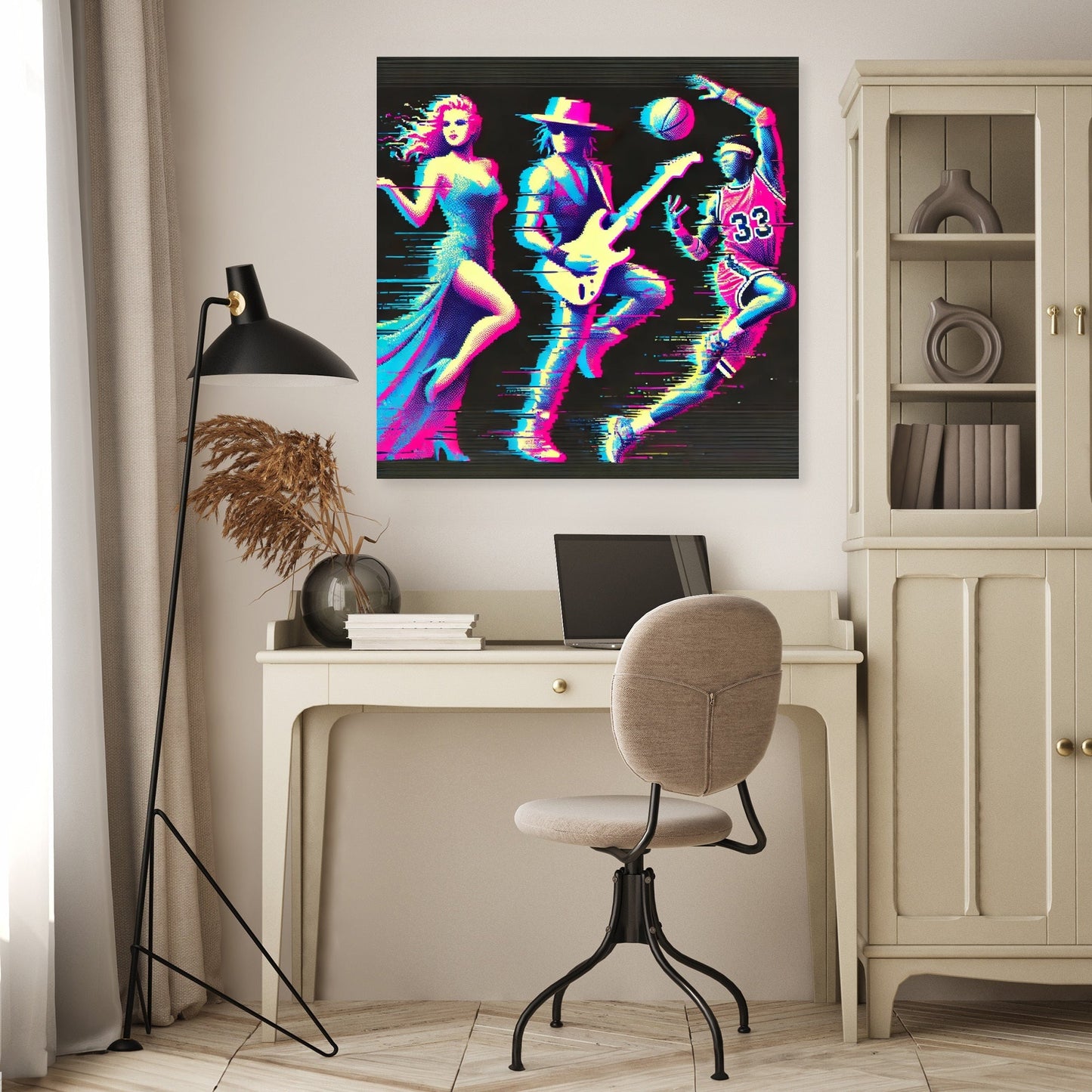 Glitch Icon Silhouette Canvas