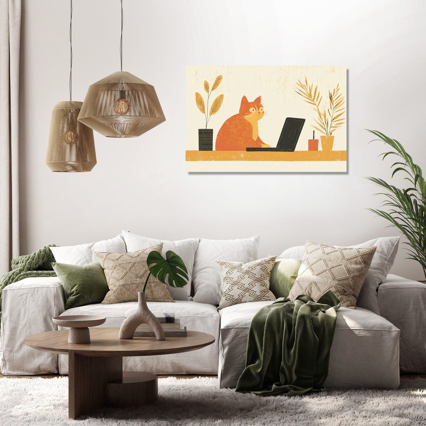 Feline Work Canvas