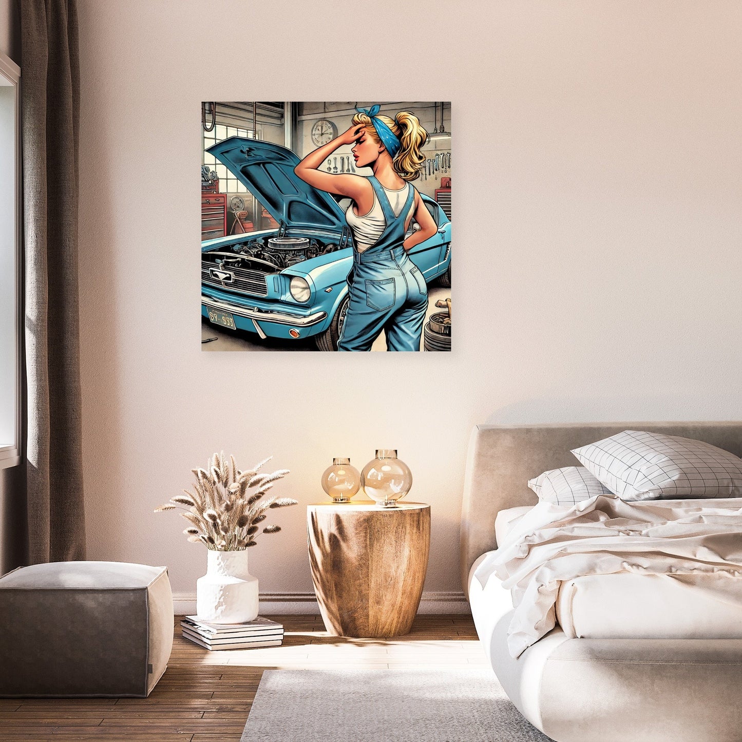 Retro Mustang Repair Canvas