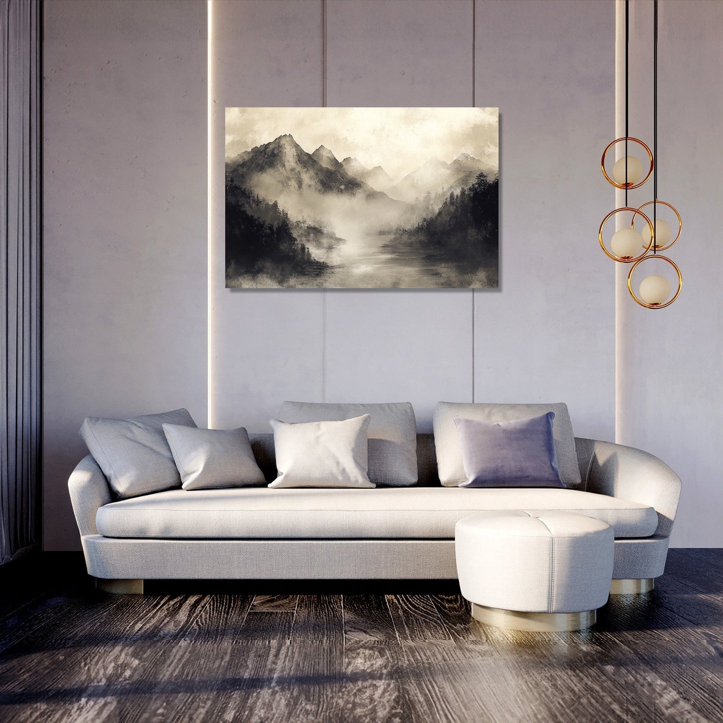 Misty Mountain Peaks Canvas
