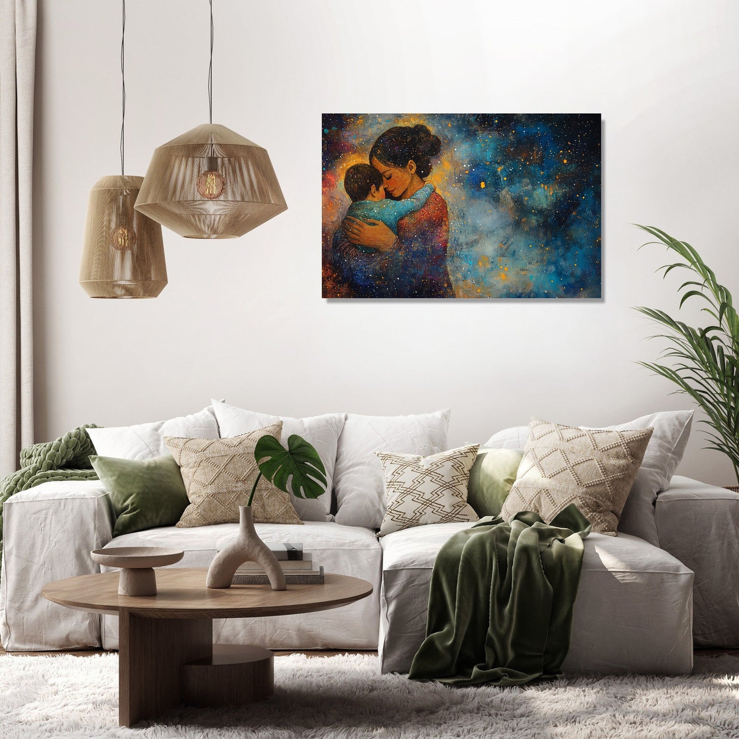 Mother and Child Starry Canvas