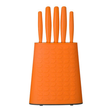 Living Colour 5Pc Orange Knife Block Set