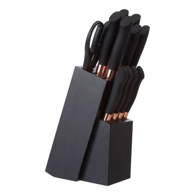 Corsico 11 Piece Black Knife Set with Block
