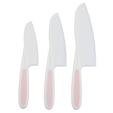 Zing Set Of 3 Dessert Or Salad Knives In Pastel Pink