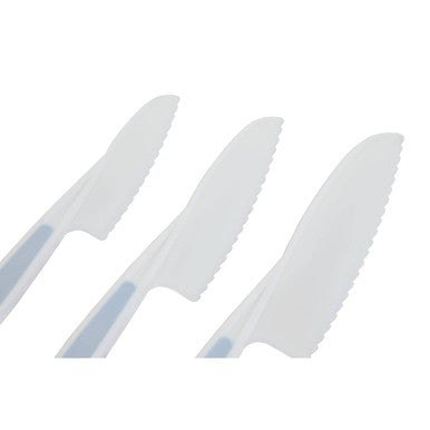 Zing Set Of 3 Dessert Or Salad Knives In Pastel Blue