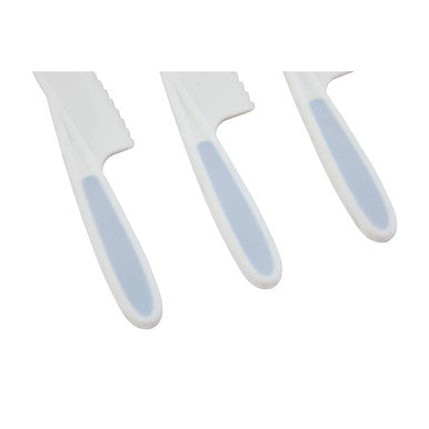 Zing Set Of 3 Dessert Or Salad Knives In Pastel Blue